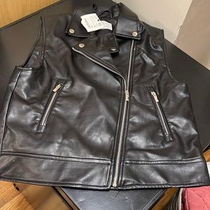 Girl leather vest